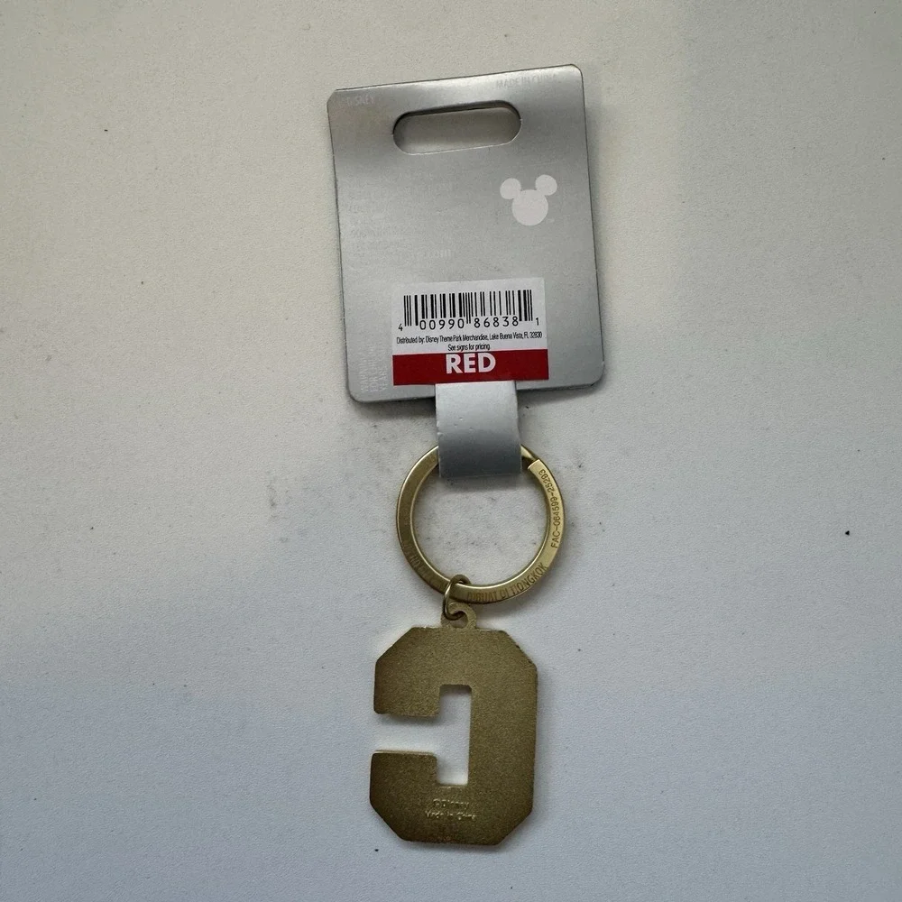 Disney Parks Mickey Donald Pluto Letter C, Gold Tone Metal Keychain Bag Charm